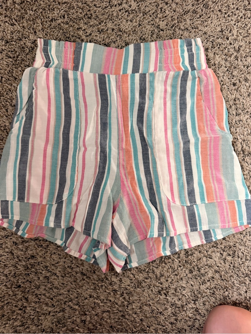 Striped Multi-Color Summer Shorts & Matching Crop